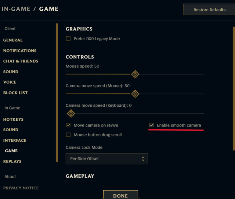 Камера в League of Legends - лучшие настройки